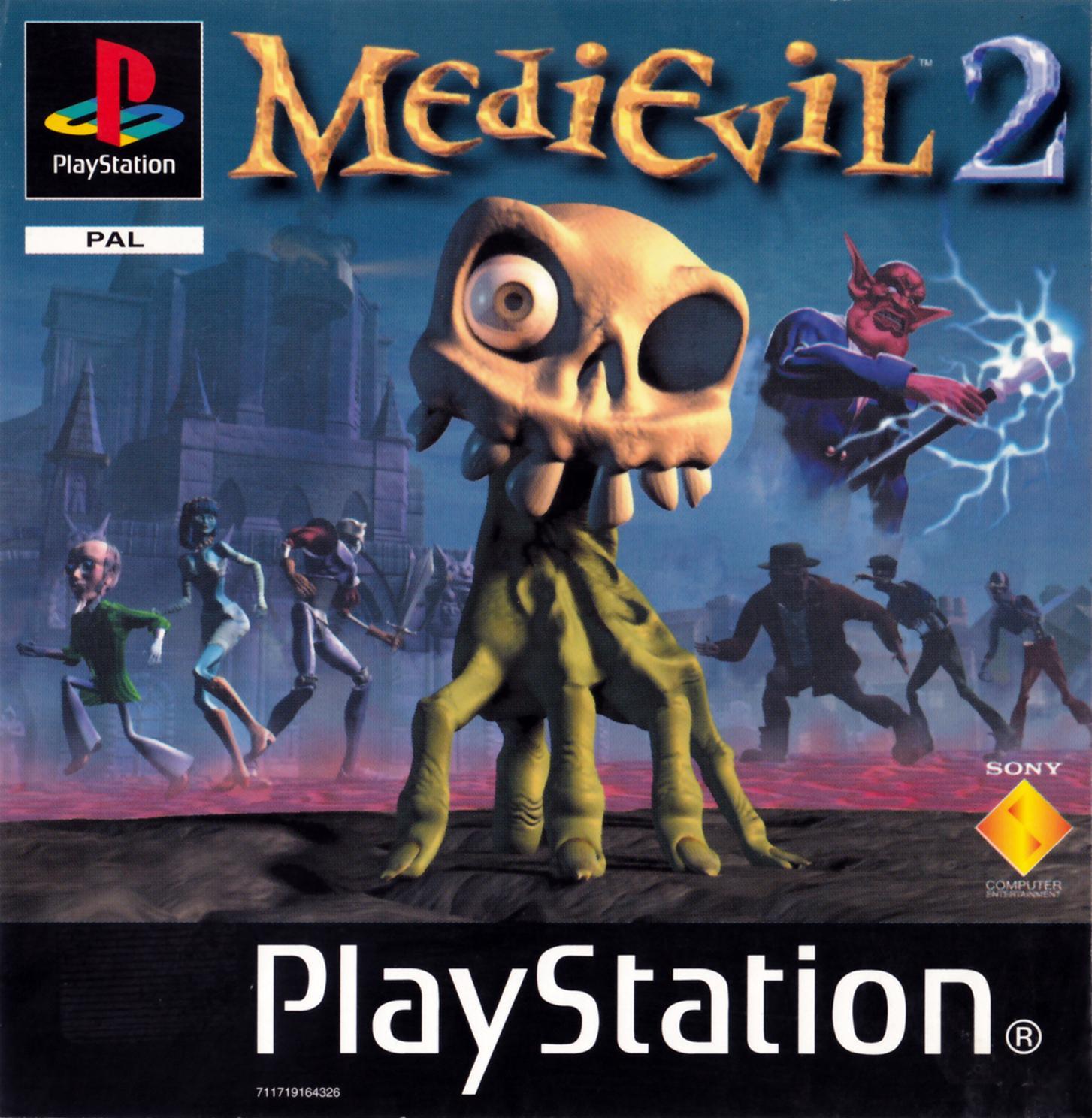 Игра где скелет. Medievil PSP диск. Medievil ps1 обложка. Medieval 2 ps1. Игра про скелета на ps1.