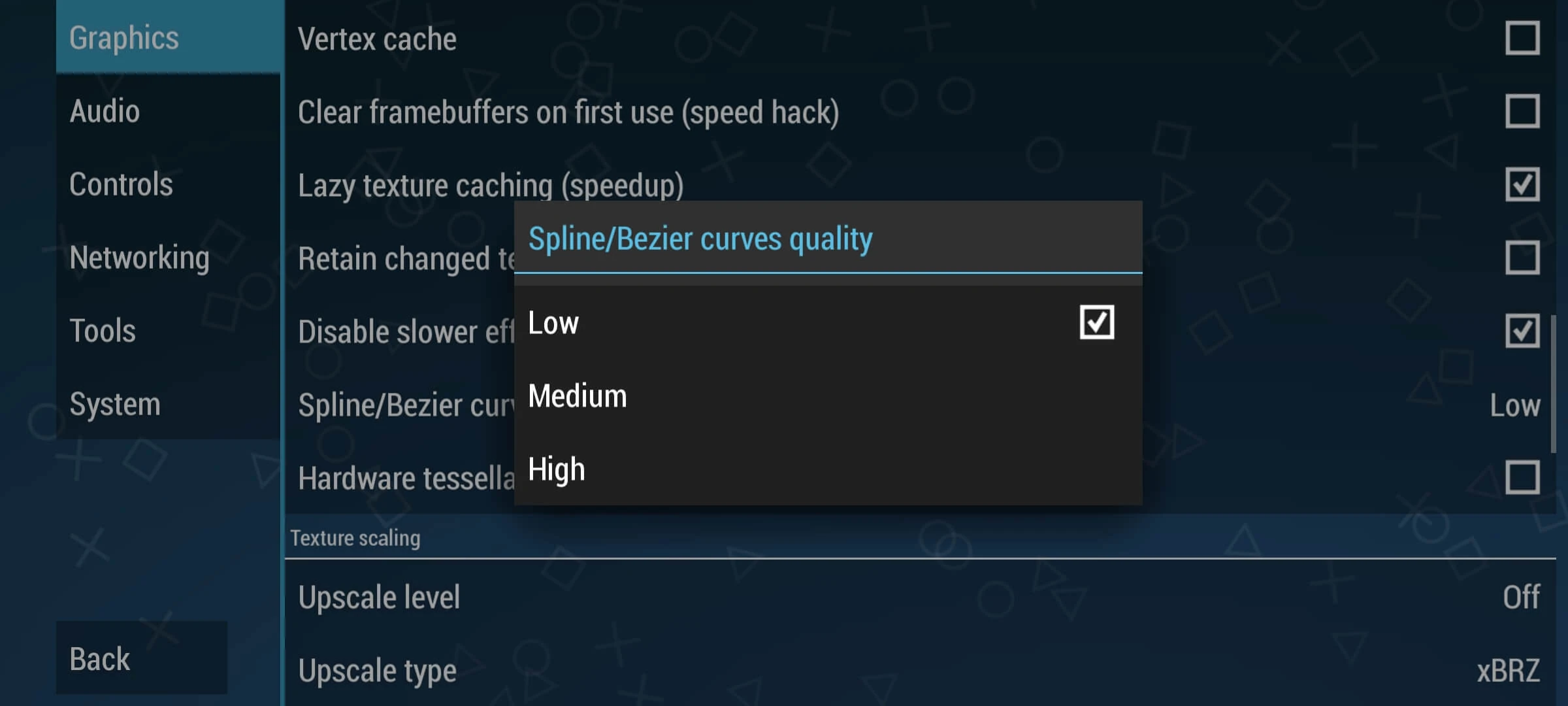 Spline Bezier Curves Quality Low в PPSSPP